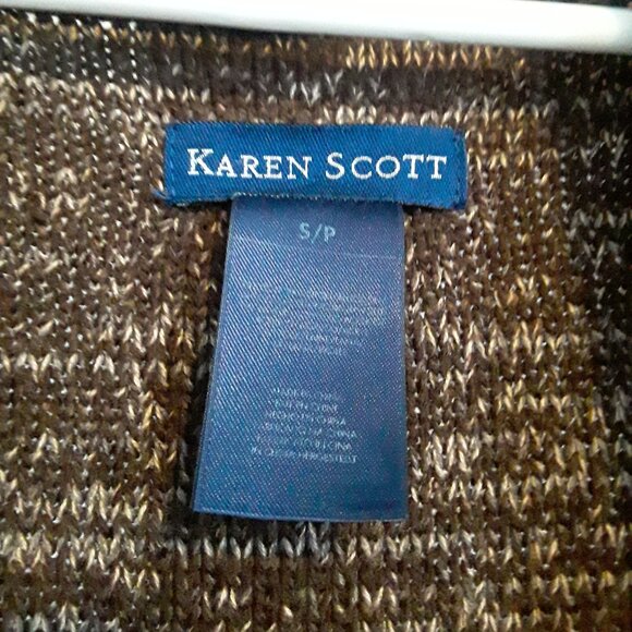 Marled brown Karent Scott cardigan sweater - Picture 4 of 5